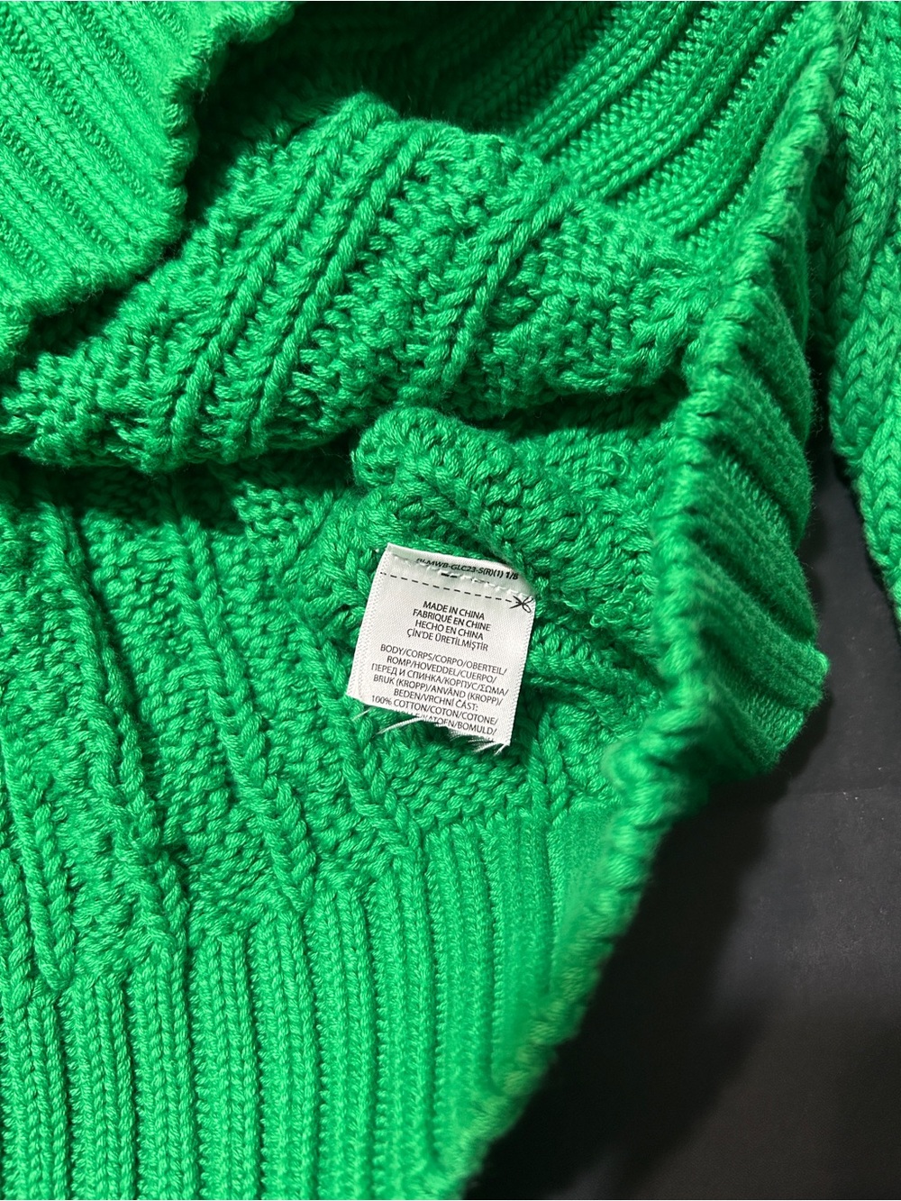 Vintage Polo by Ralph Lauren Green Cable Knit Crewneck with American Flag - Picture 6 of 16